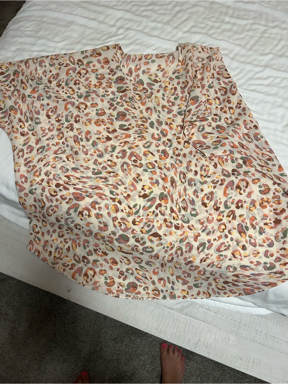 Women’s Cream Leopard Print Blouse